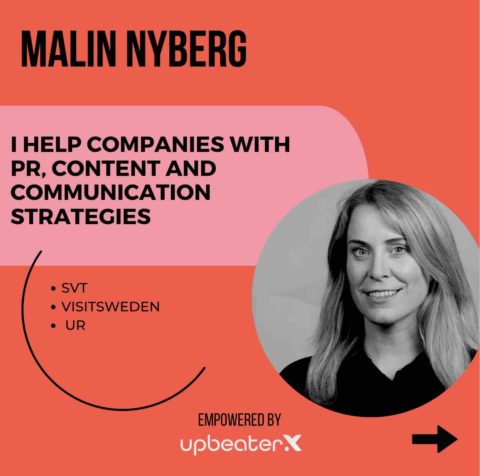 Upbeater.X Freelancer Malin Nyberg